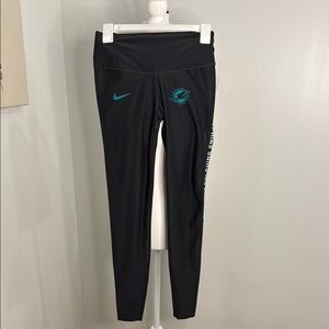 Nike Black Leggings with Teal Accents